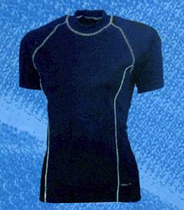 Odevy - klimatexové odevy Anita - Dámsky nátelník modrý s bielym prúžkom ANITA, krátky rukáv