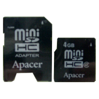 MP3 prehrávač do 5GB - Apacer Mini SecureDigital HC card 4GB