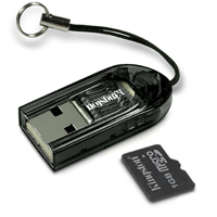 MP3 prehrávač do 5GB - KINGSTON MicroSD Card 1GB + USB reader